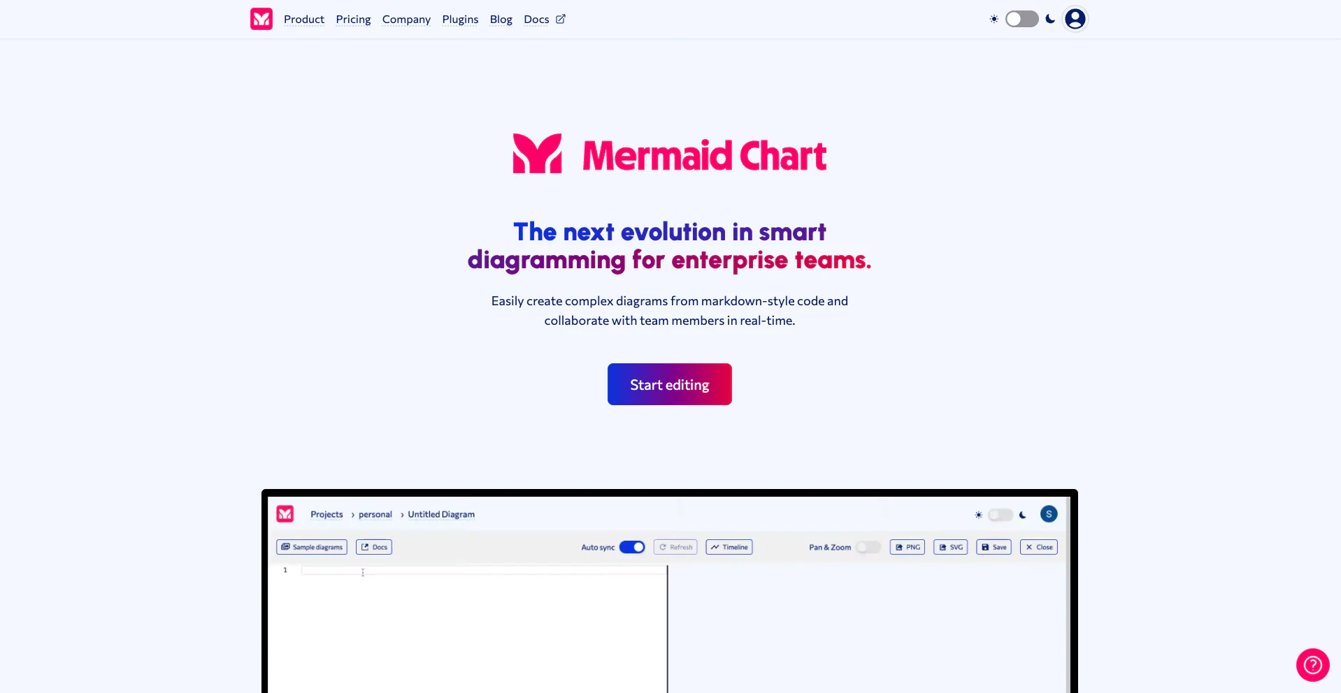 screenshot of Mermaid Chart